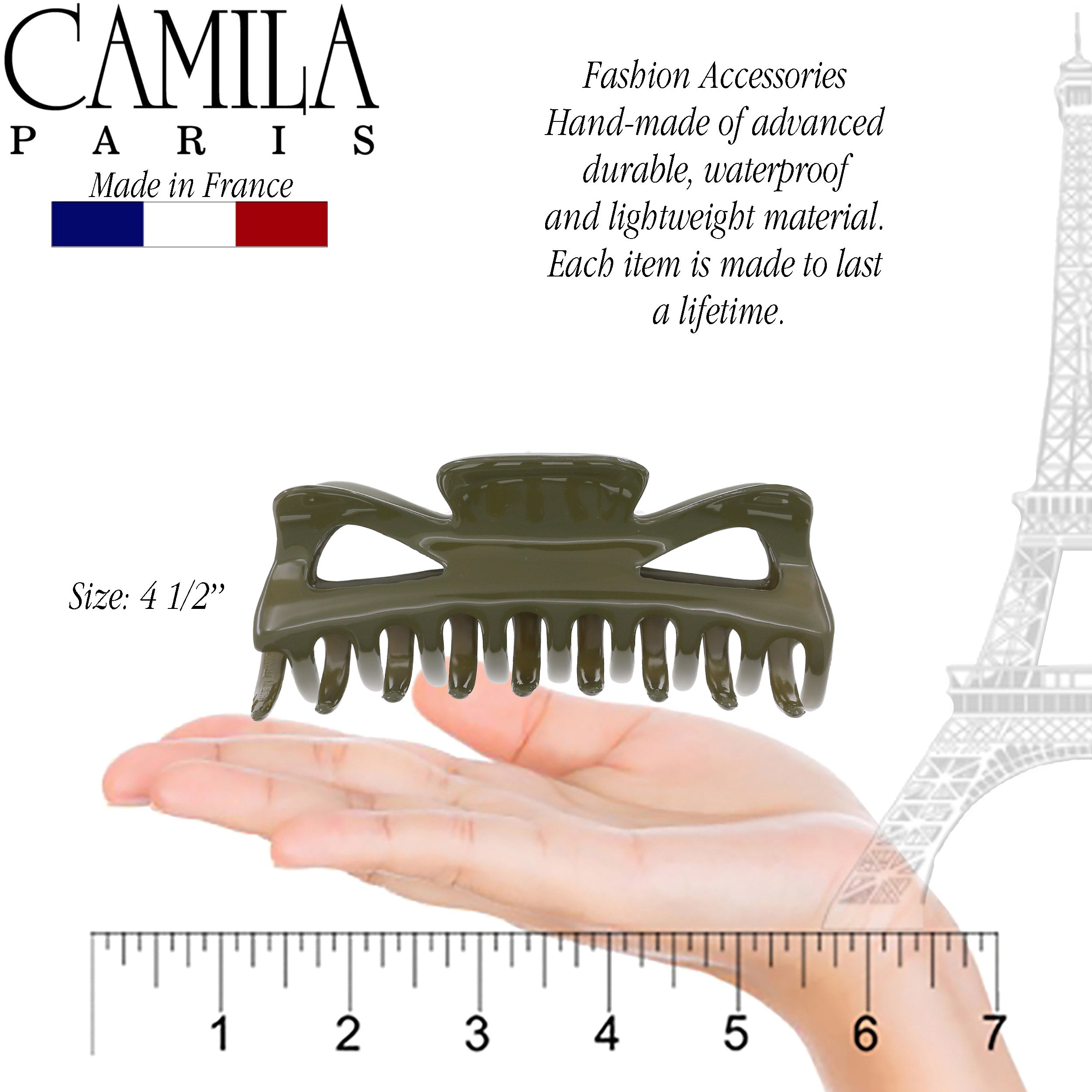 Camila Paris Elizabeth French hair clip cellulose acetate