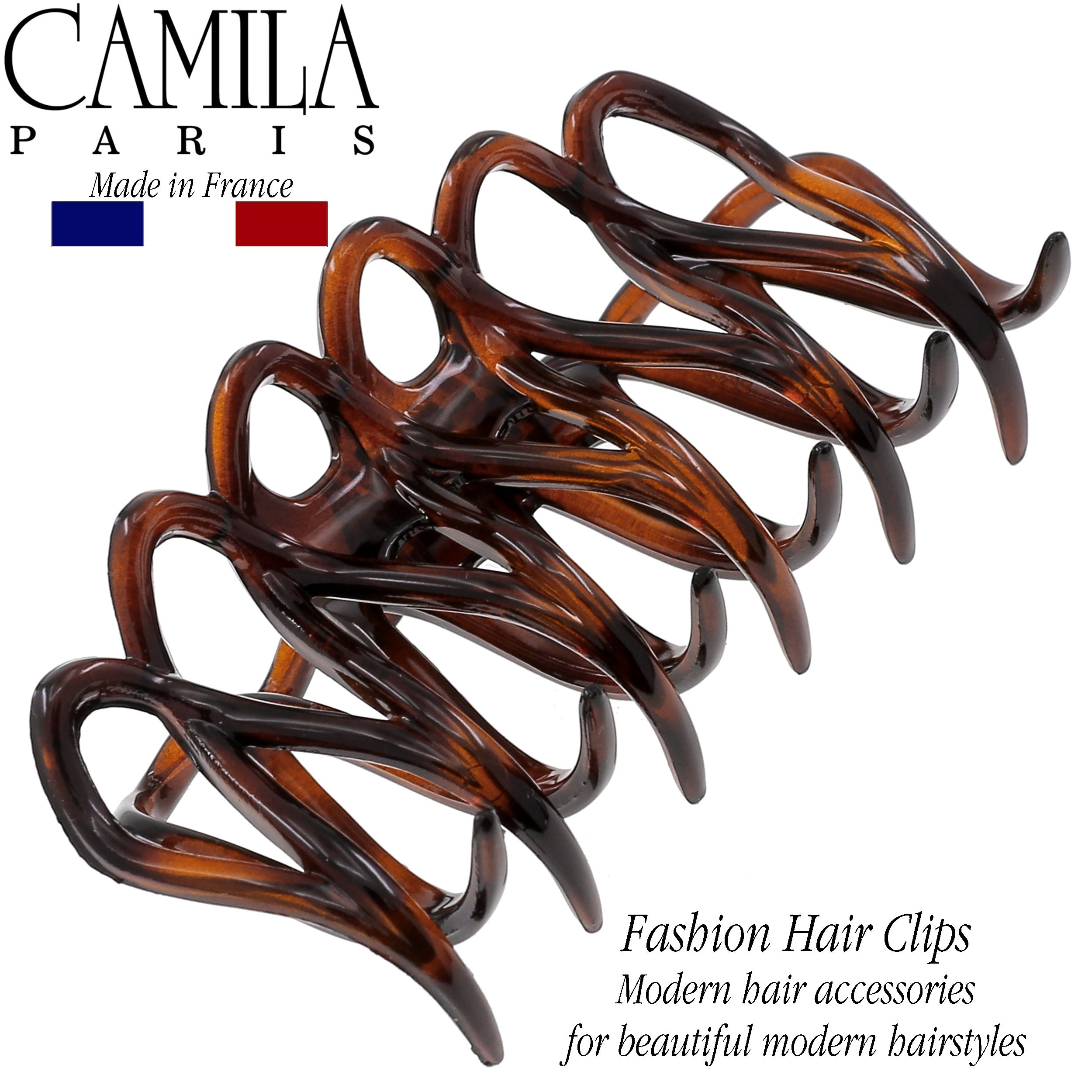 Camila Paris White French hair clip cellulose acetate