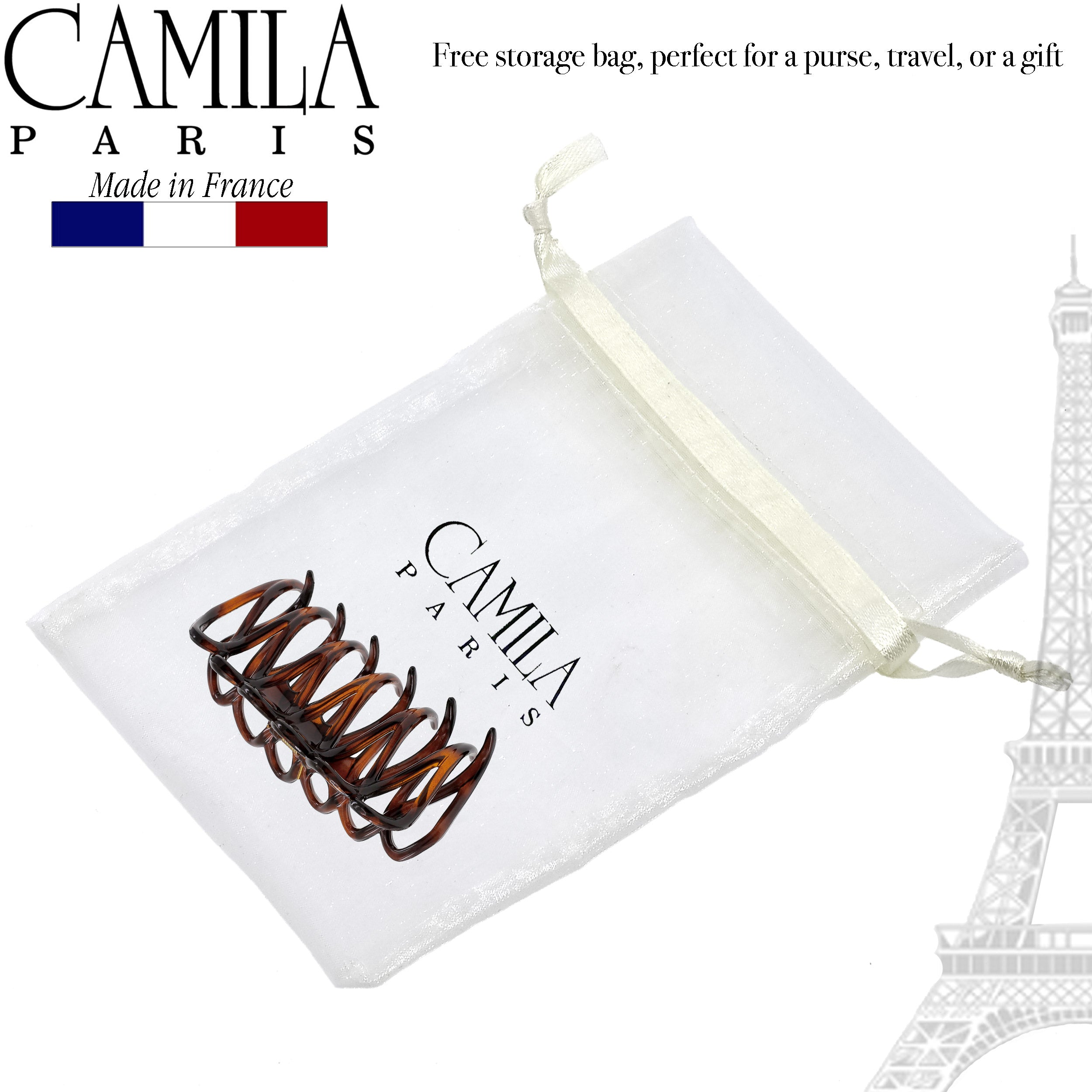 Camila Paris White French hair clip cellulose acetate