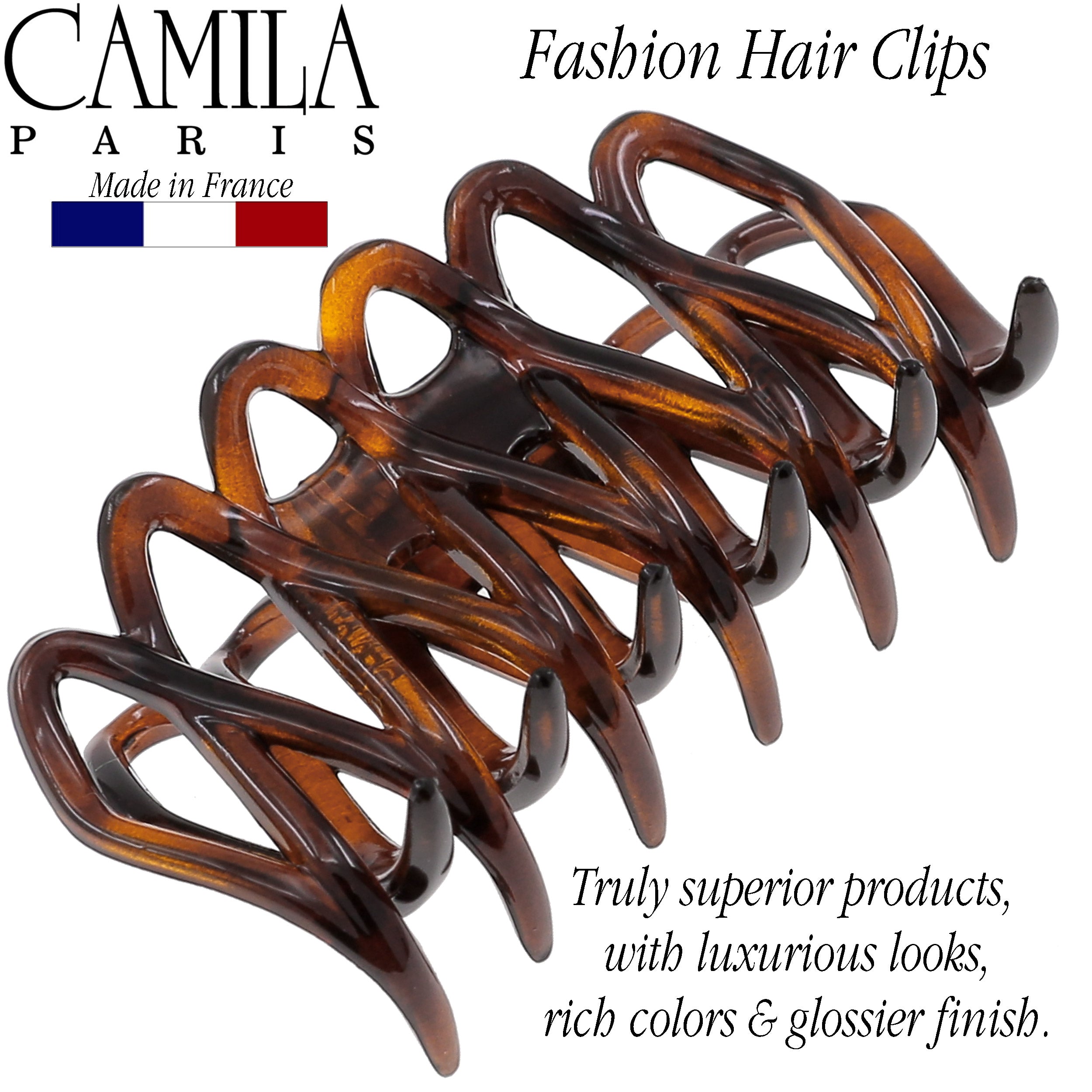 Camila Paris Black French hair clip cellulose acetate