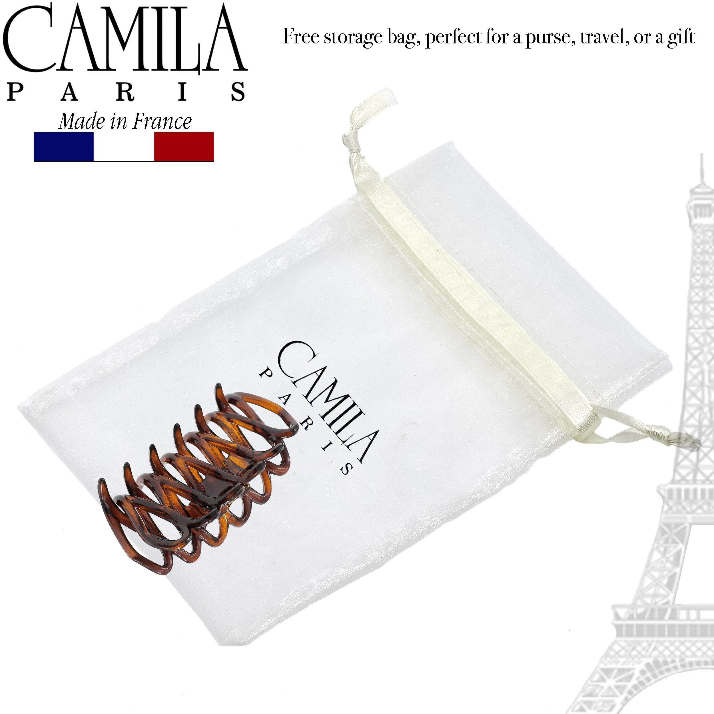 Camila Paris Black French hair clip cellulose acetate