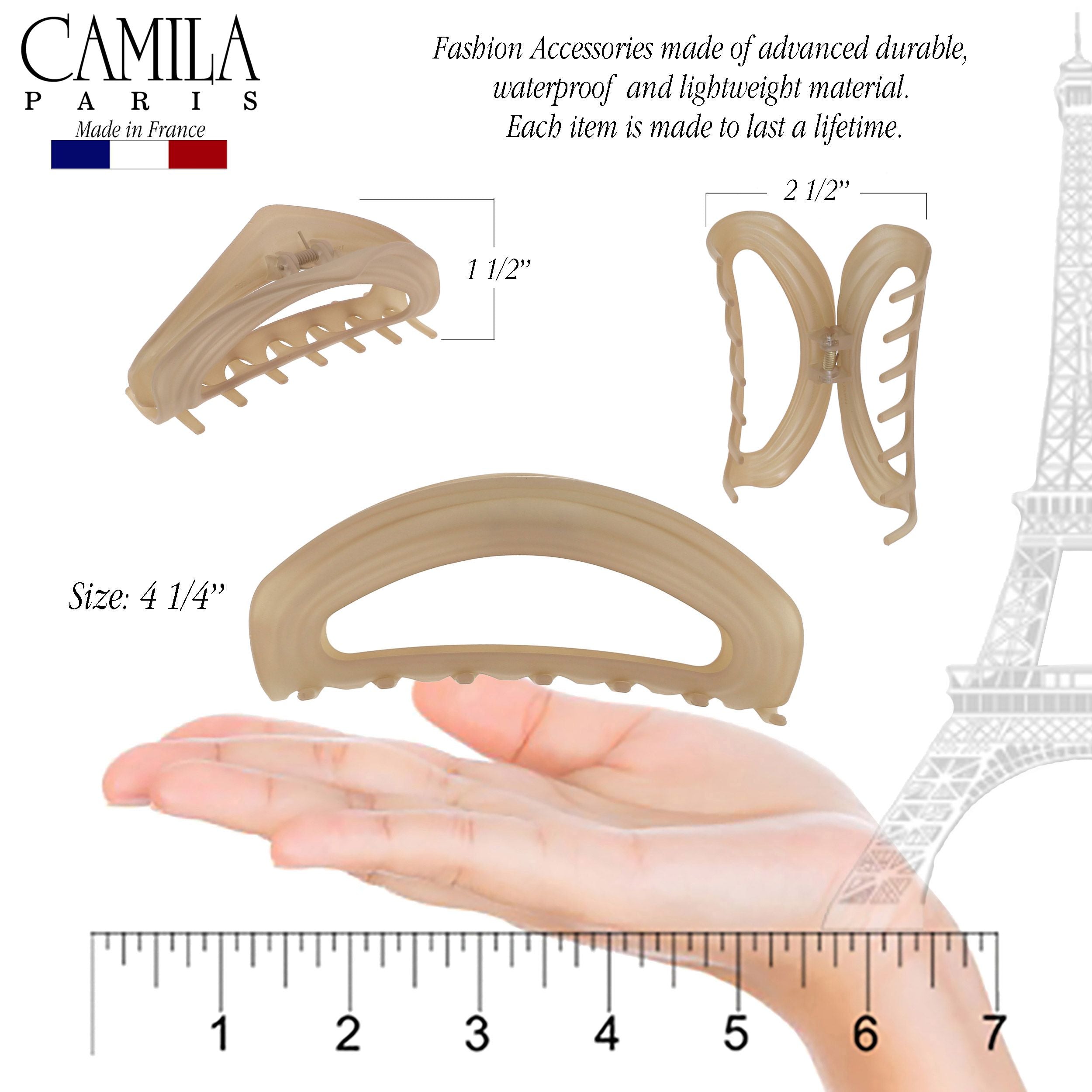 Camila Paris Beige French hair clip cellulose acetate