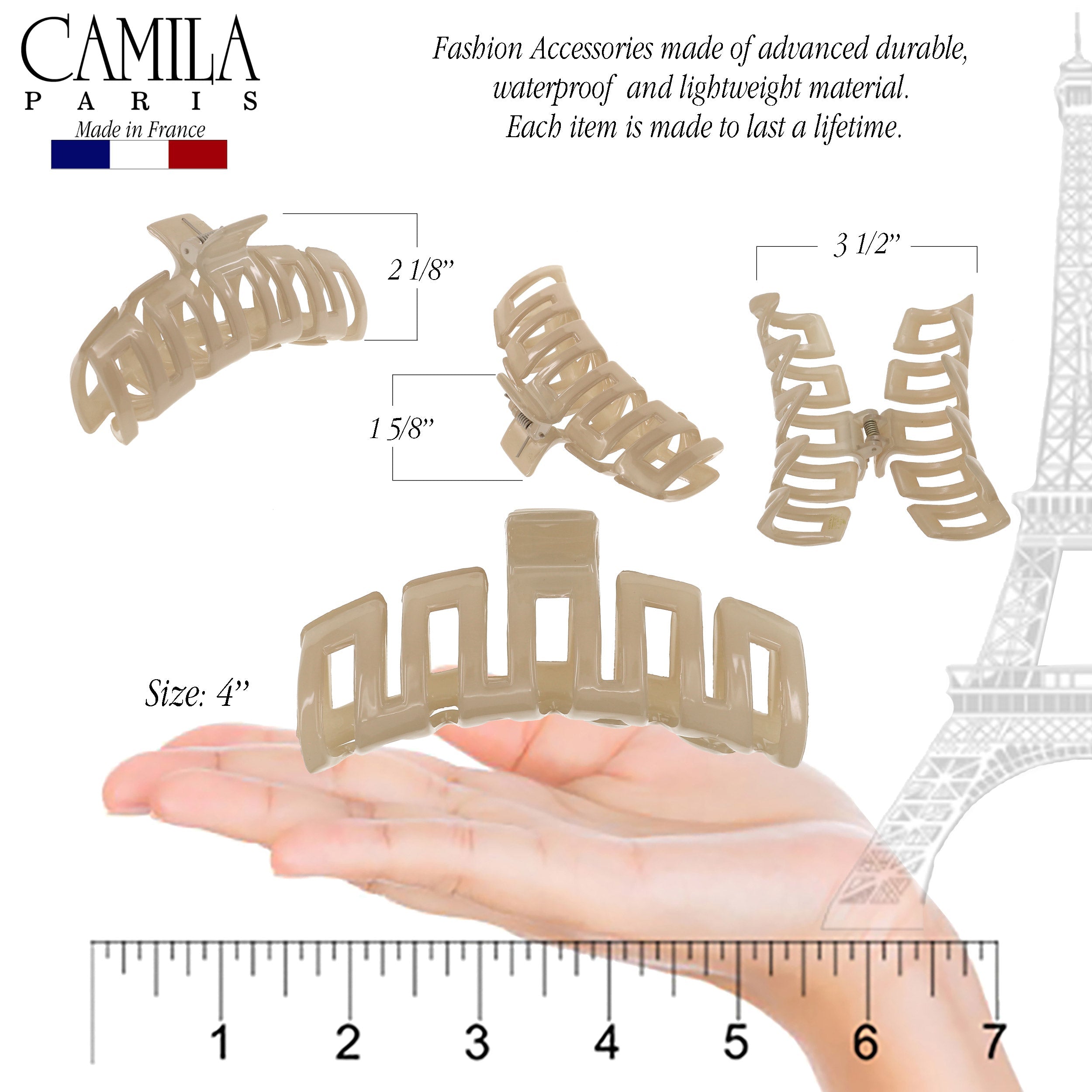 Camila Paris French hair clip cellulose acetate