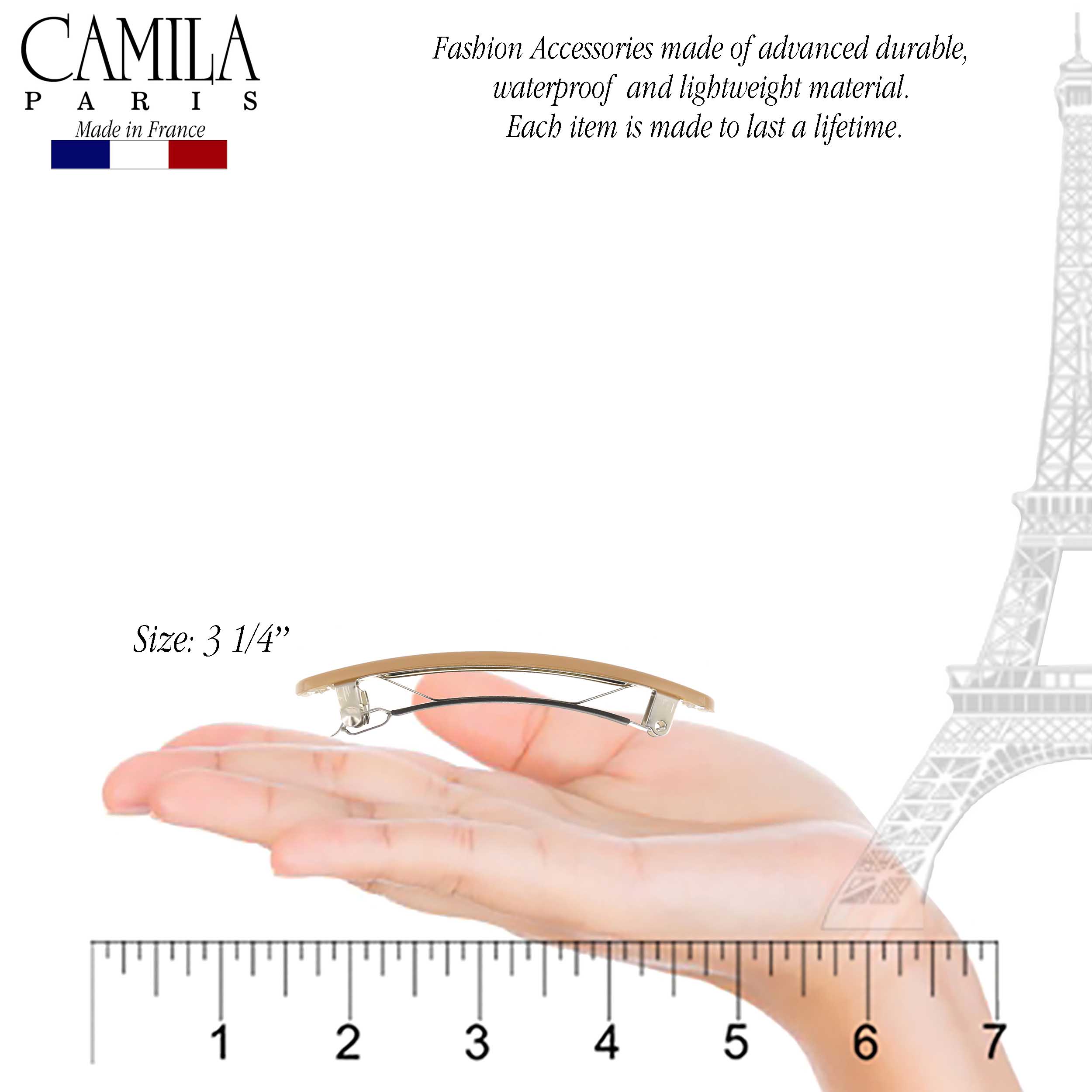 Camila Paris Round Edge French barrette cellulose acetate