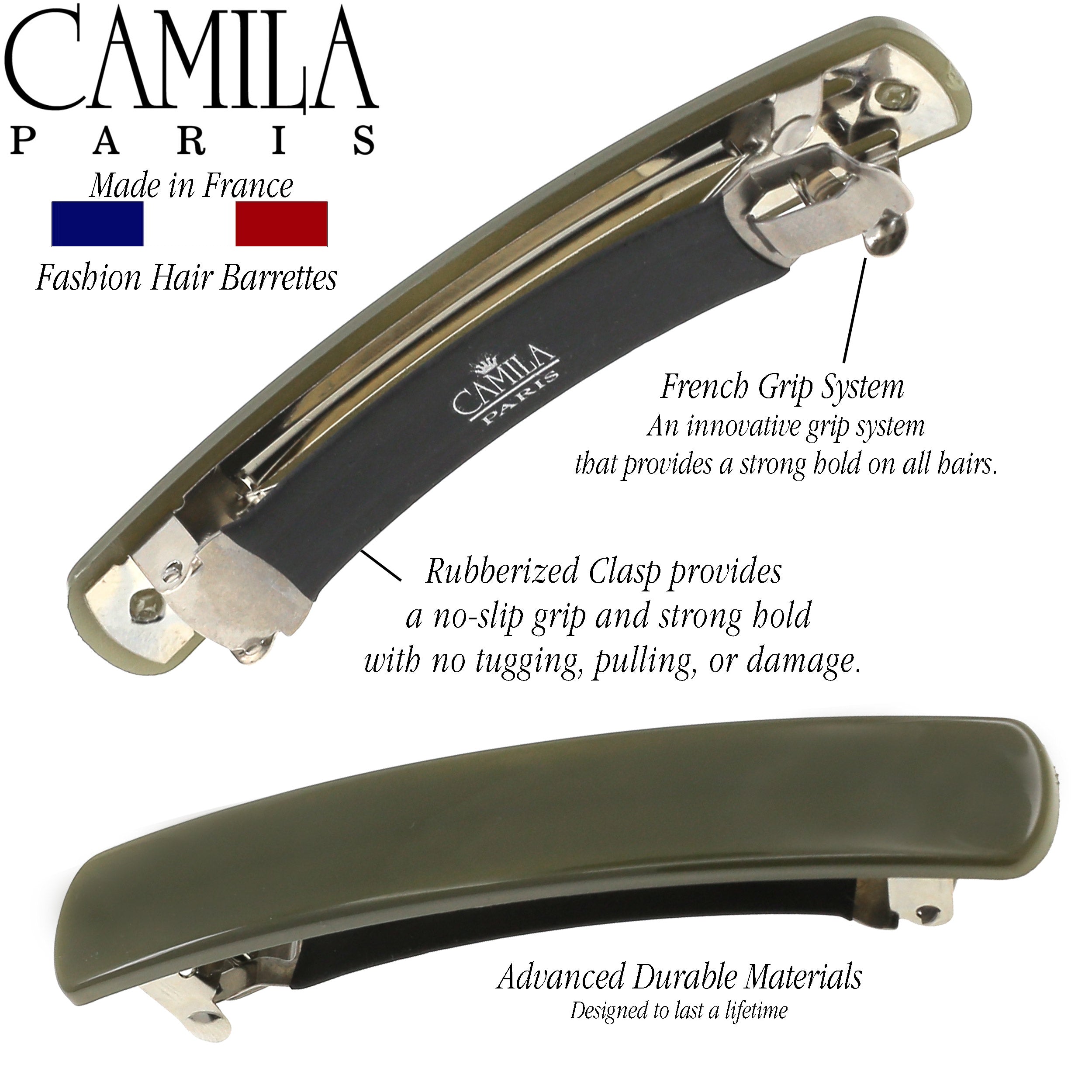 Camila Paris Round Edge French barrette cellulose acetate