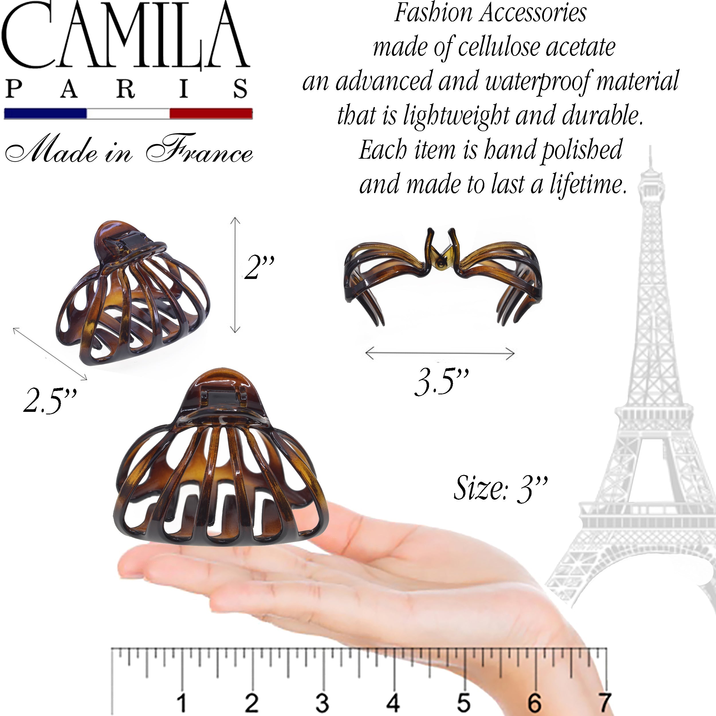 Camila Paris French claw clip cellulose acetate