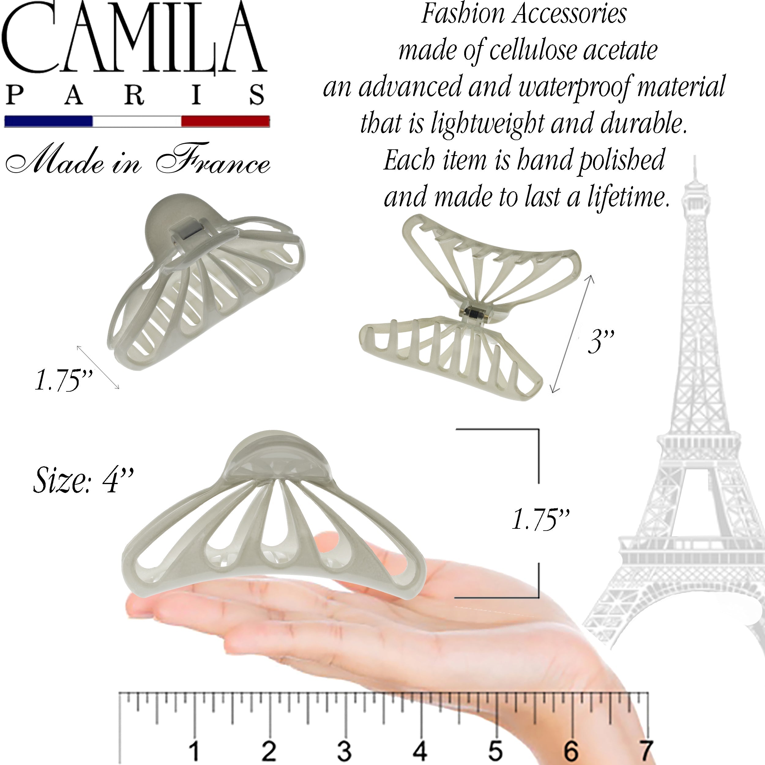 Camila Paris French claw clip cellulose acetate