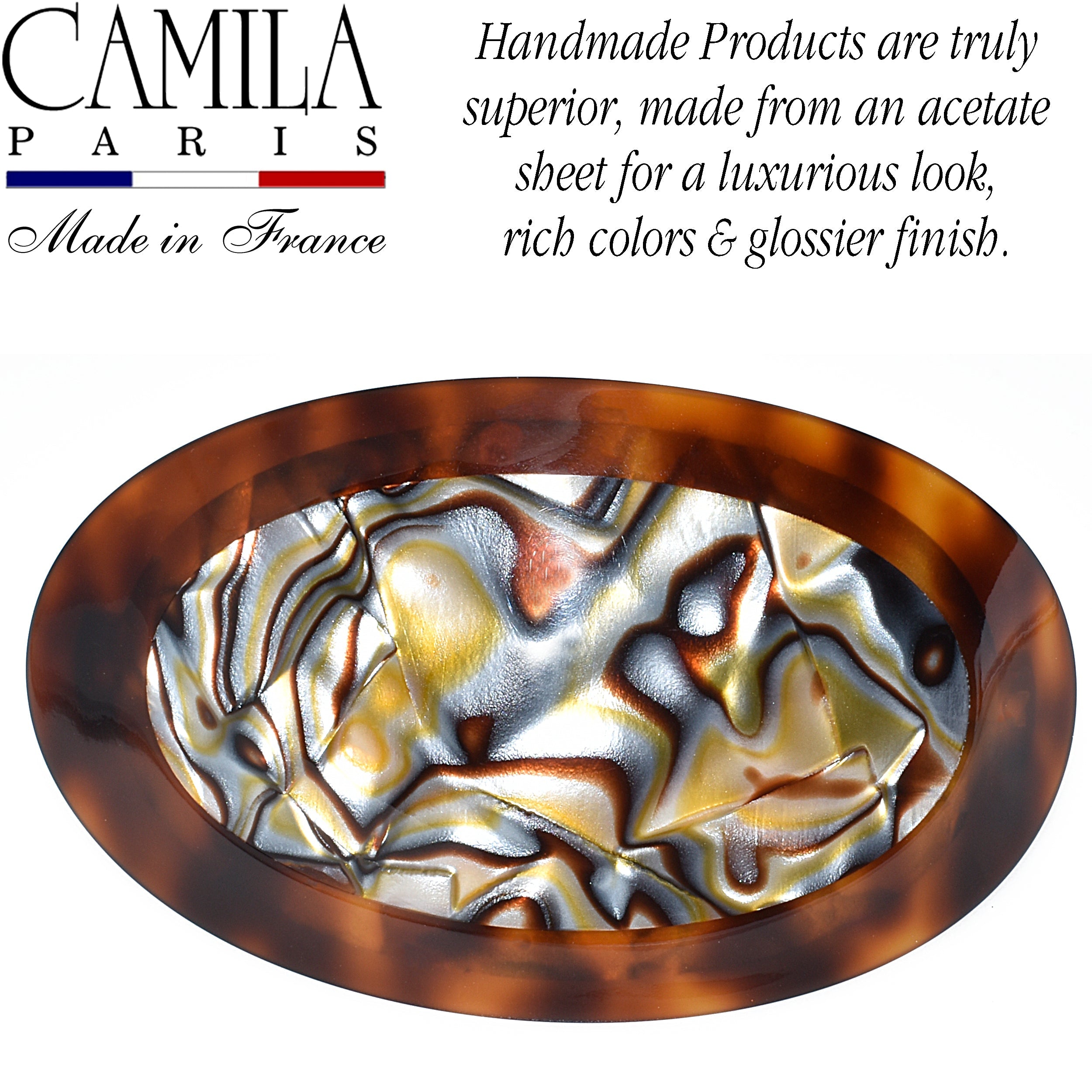 Camila Paris French barrette cellulose acetate handmade