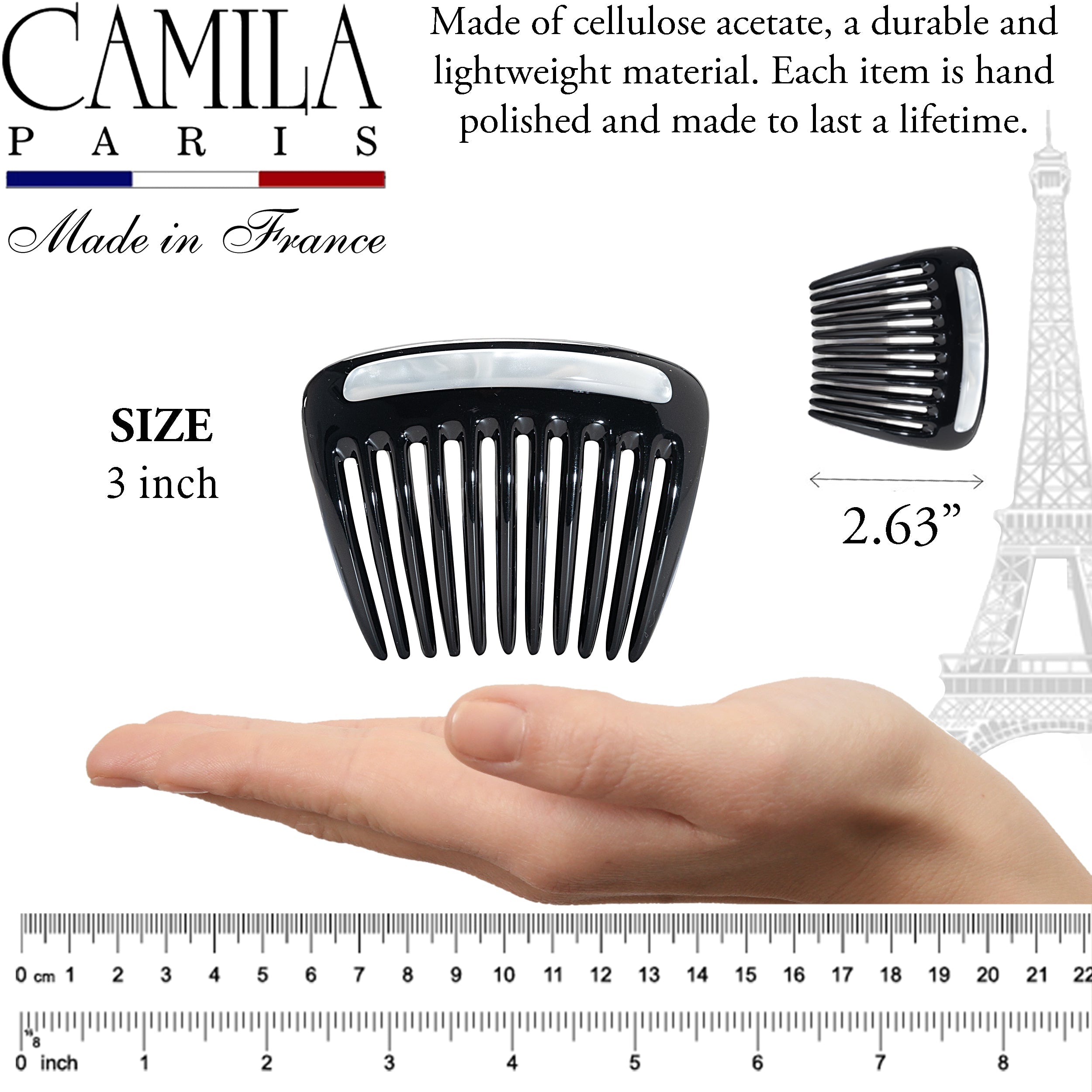 Camila Paris Charlotte French side comb cellulose acetate