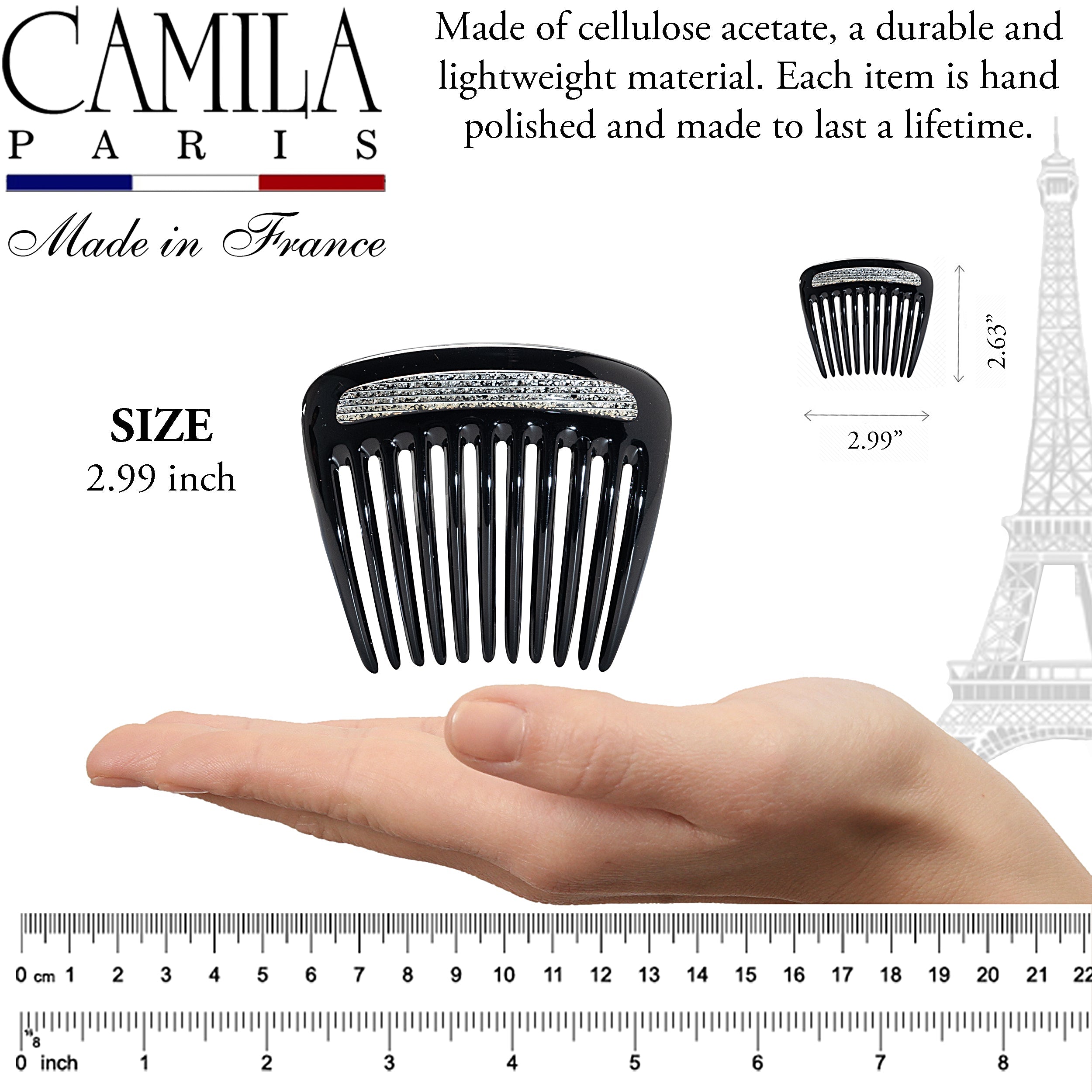 Camila Paris Charlotte French side comb cellulose acetate
