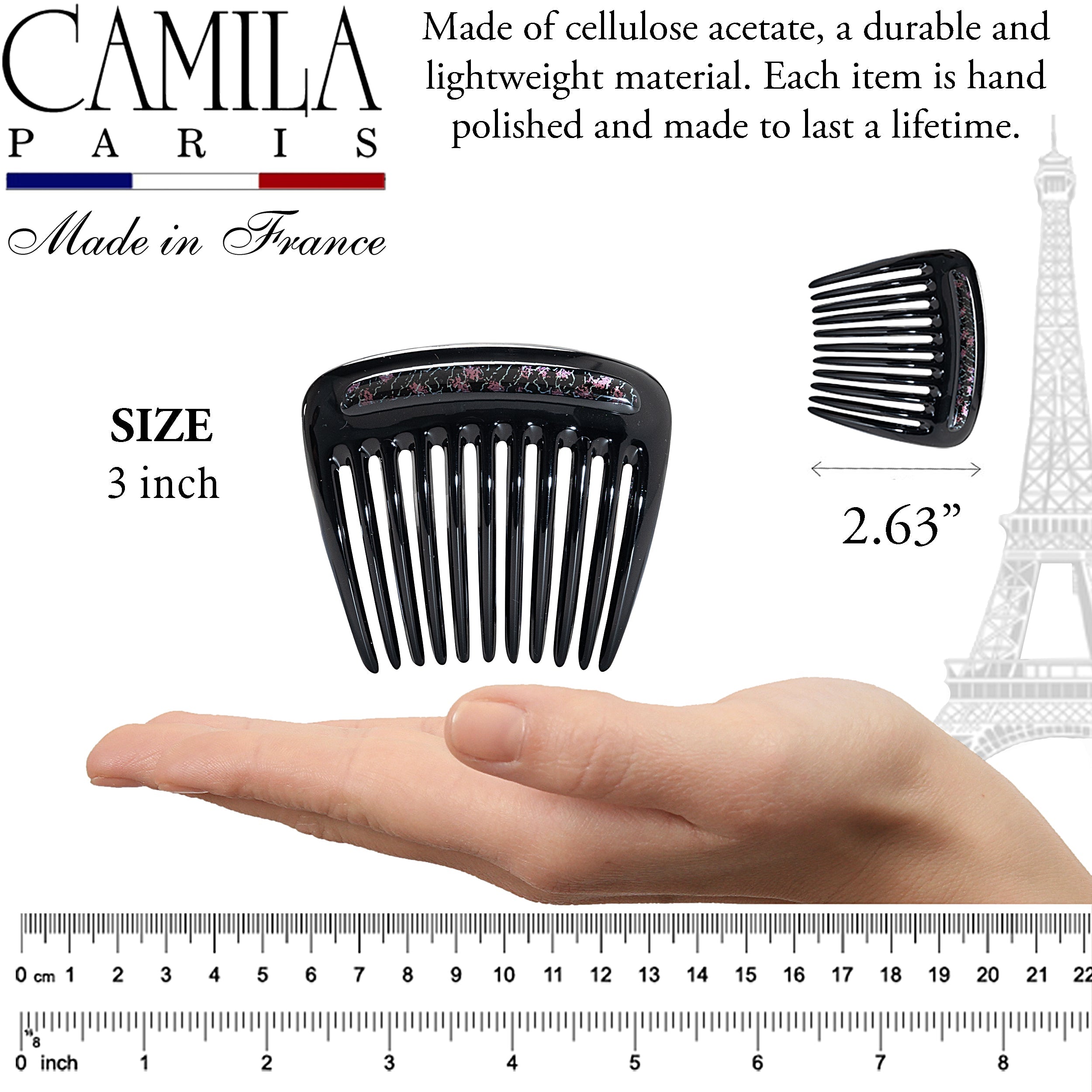 Camila Paris Charlotte French side comb cellulose acetate