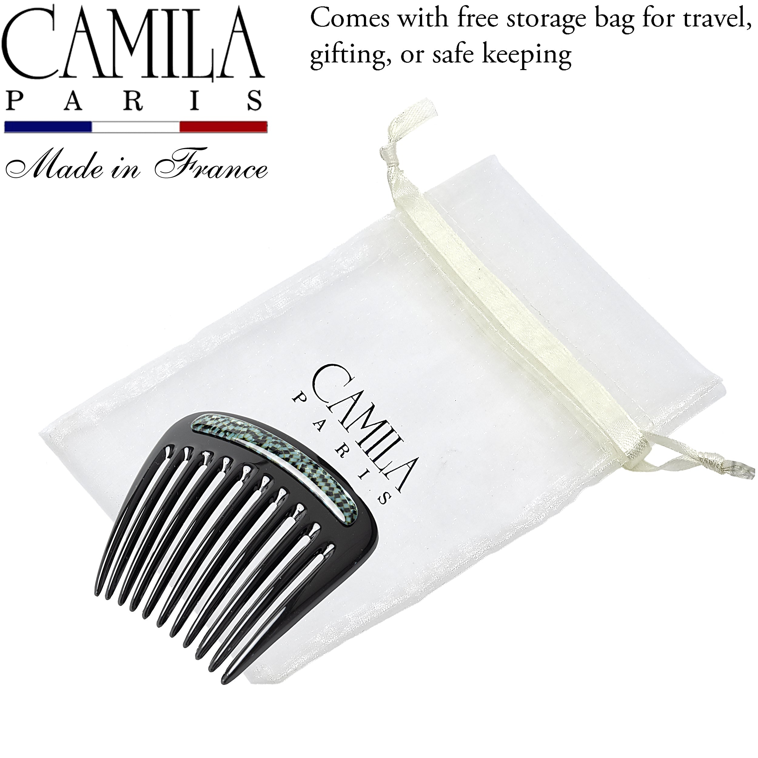Camila Paris Charlotte French side comb cellulose acetate