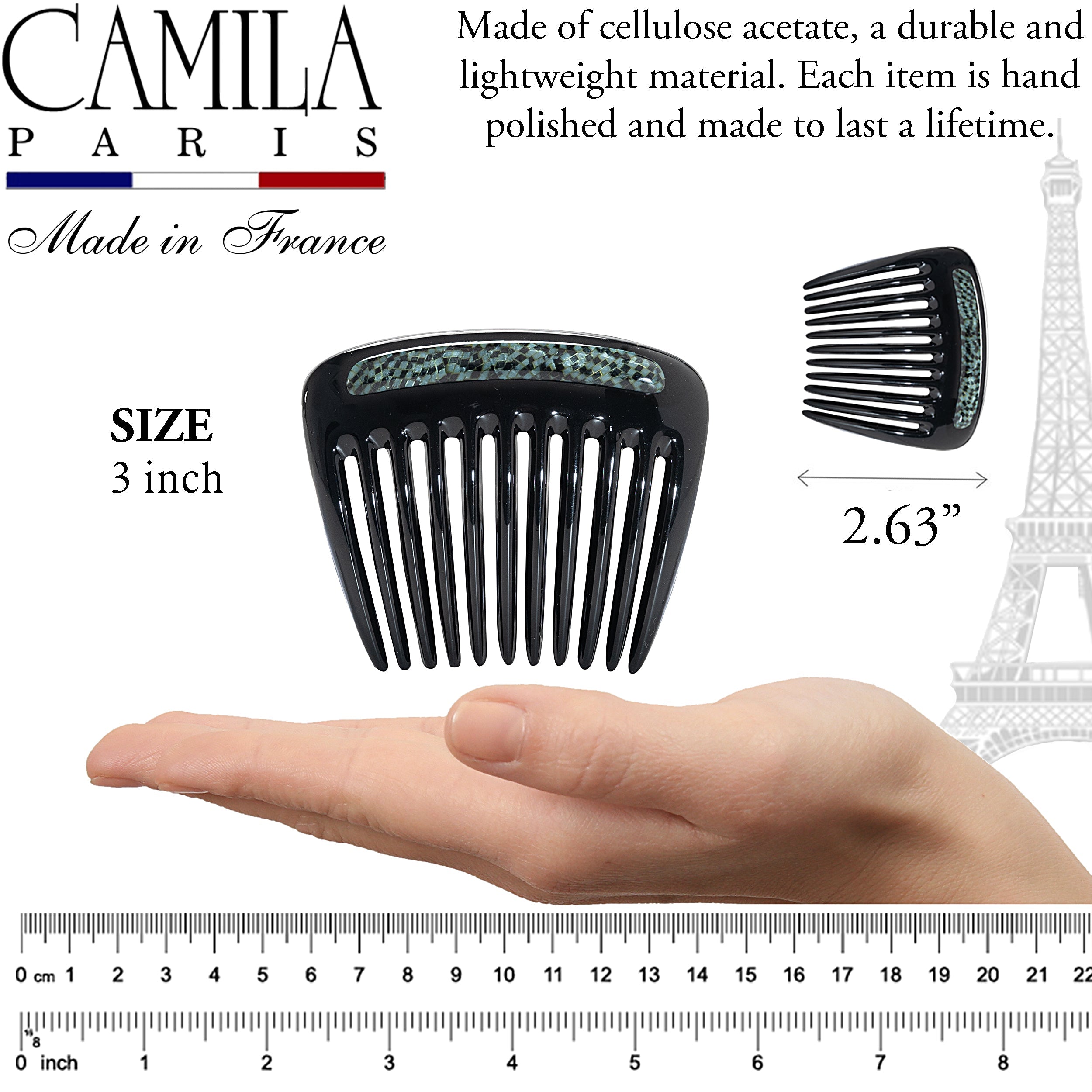 Camila Paris Charlotte French side comb cellulose acetate