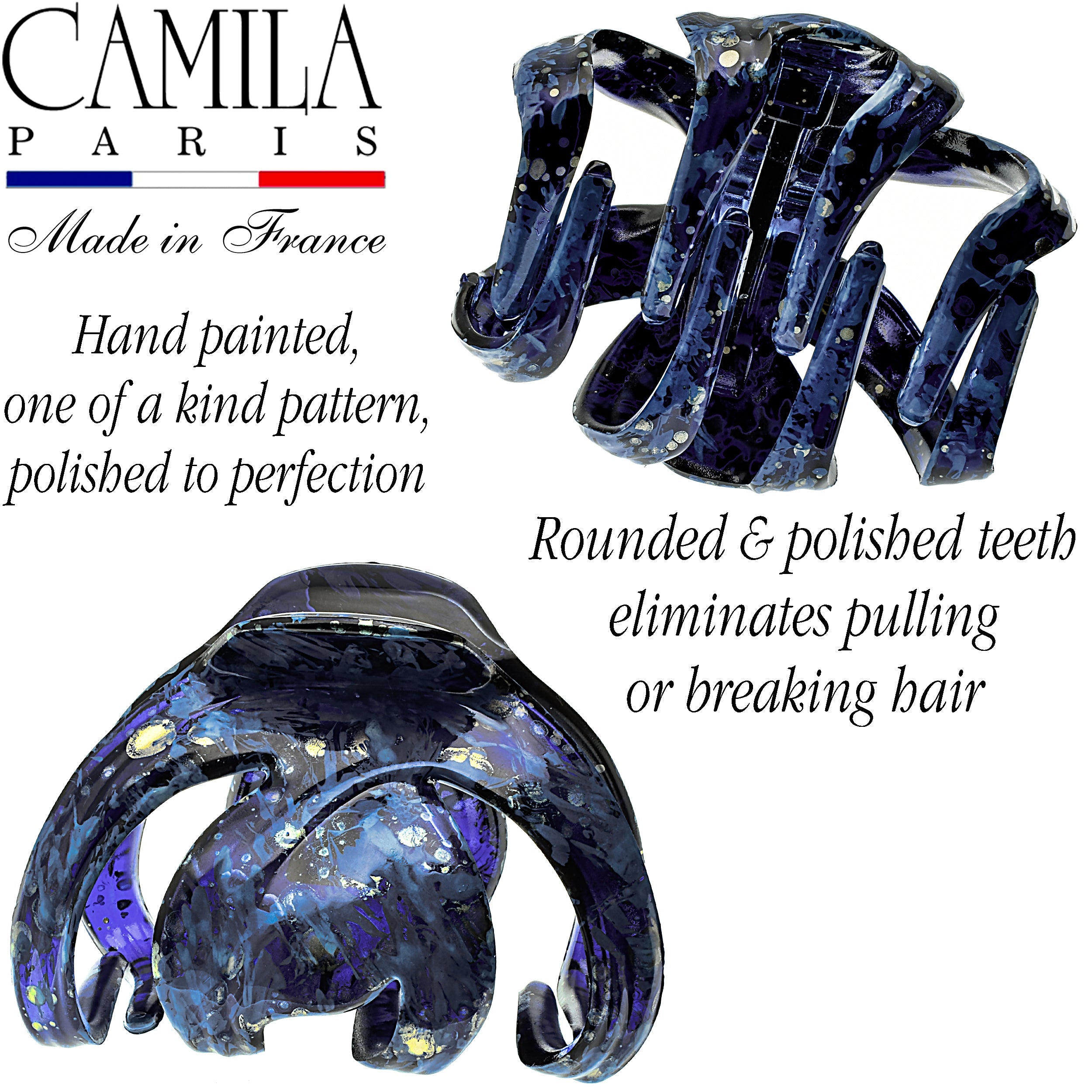 Camila Paris Hand Painted French claw clip cellulose acetate