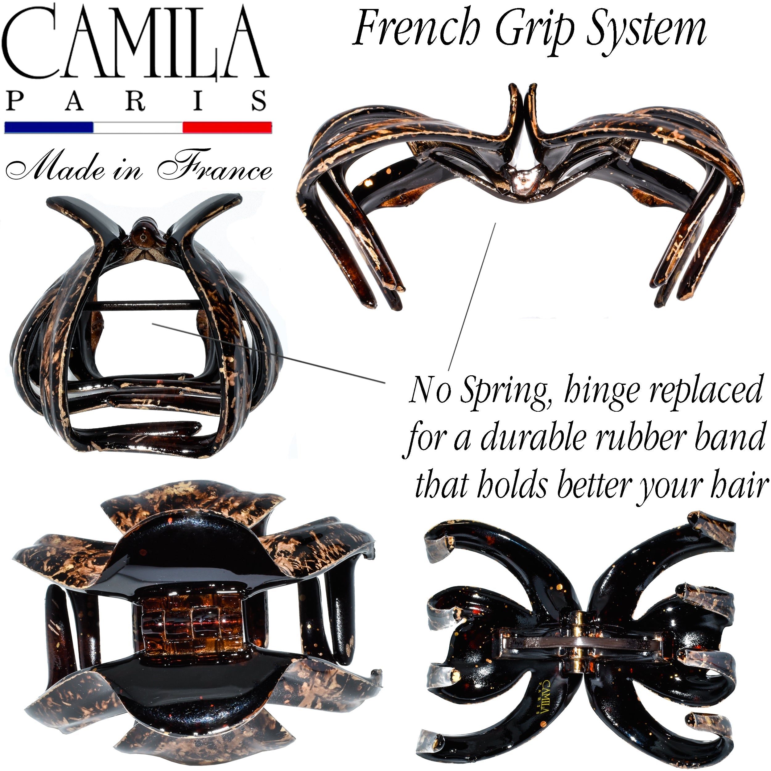 Camila Paris Hand Painted French claw clip cellulose acetate