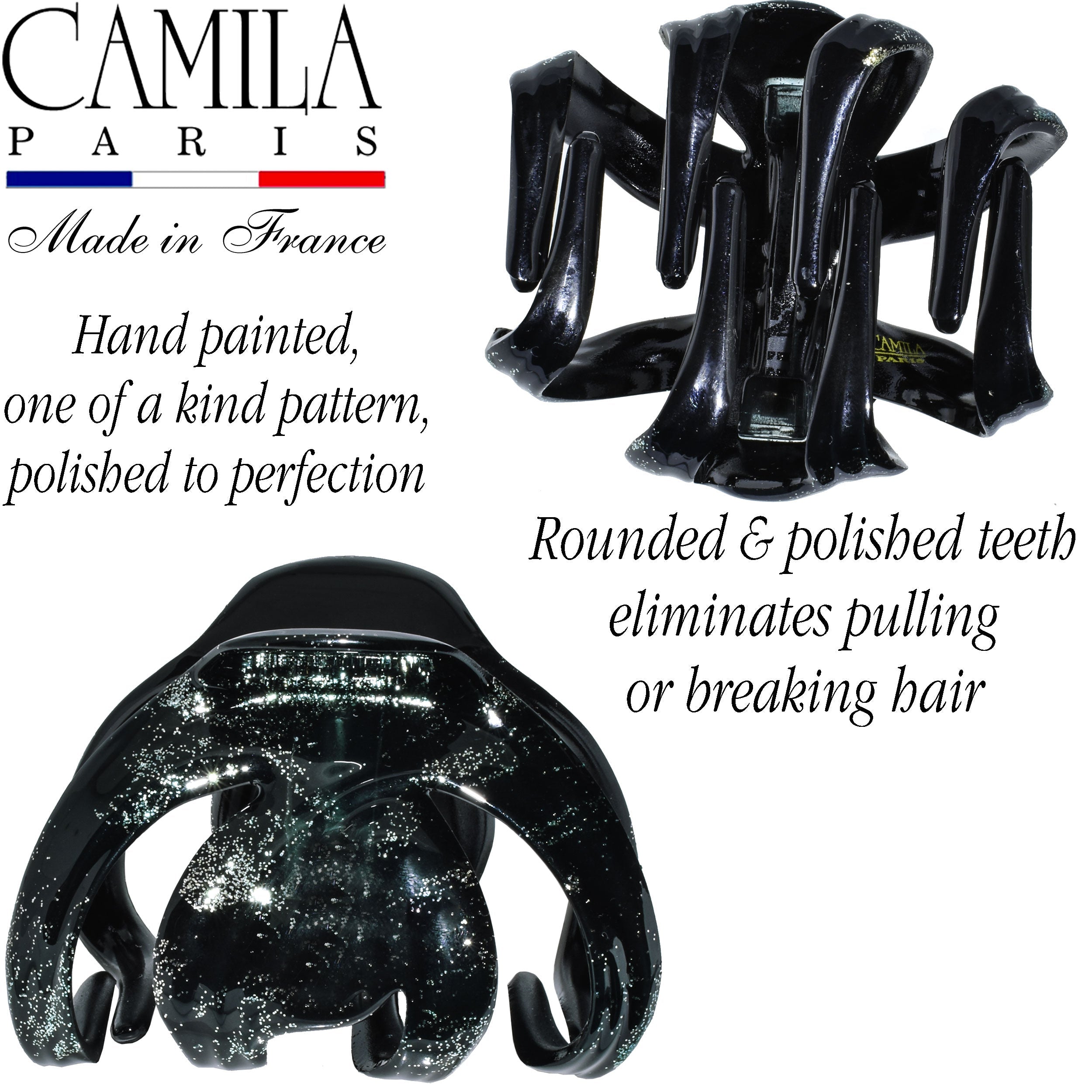 Camila Paris Hand Painted French claw clip cellulose acetate