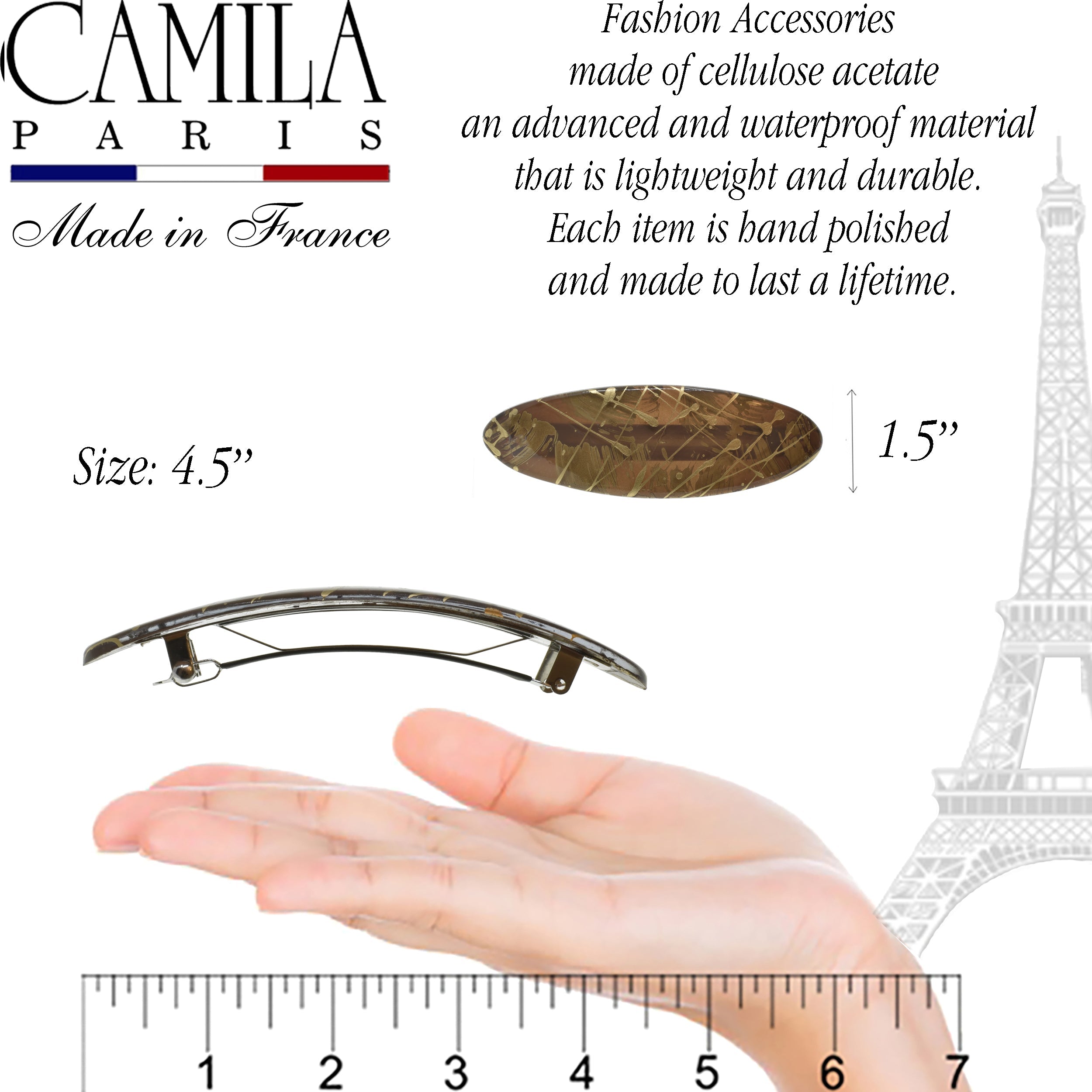 Camila Paris French barrette cellulose acetate