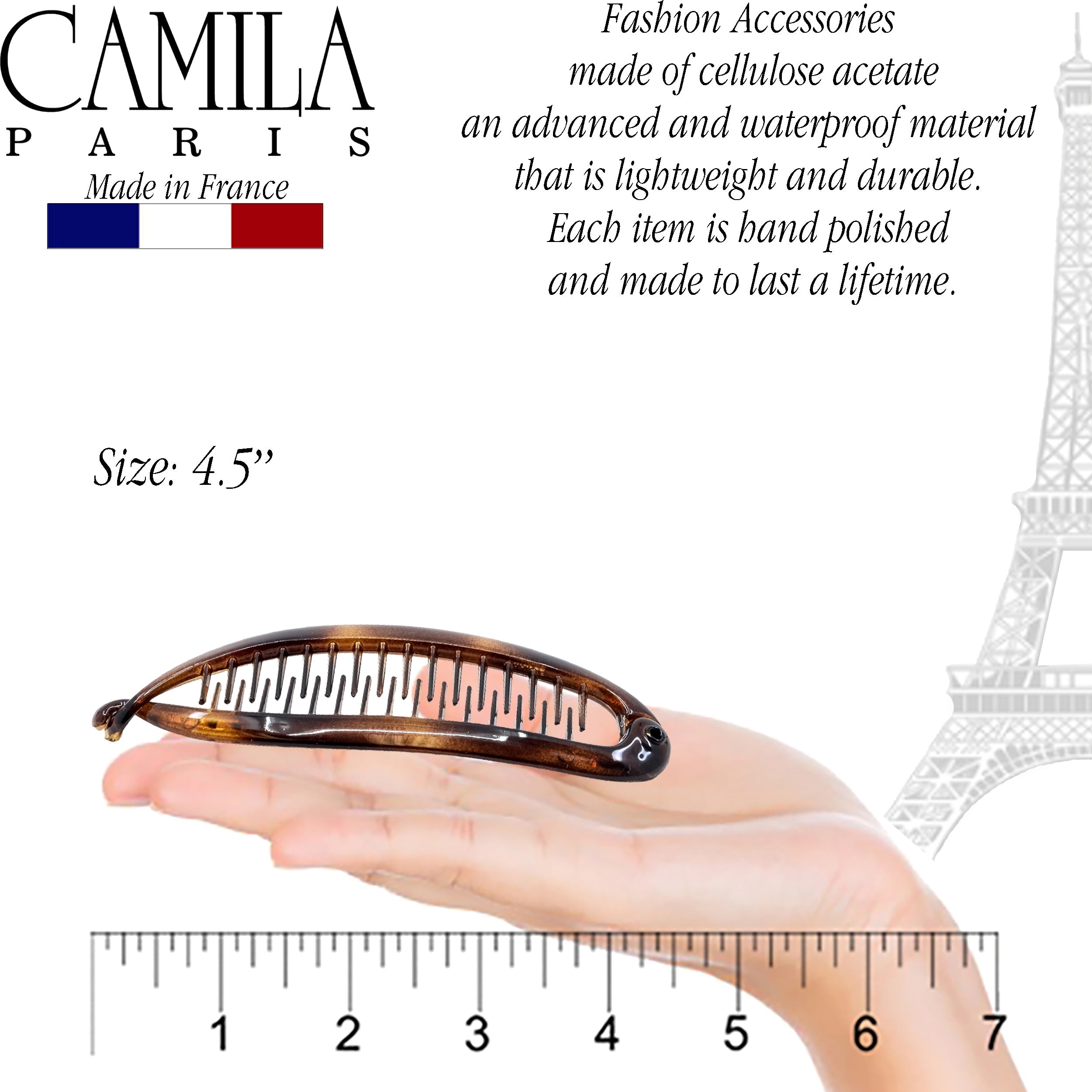 Camila Paris French banana clip cellulose acetate