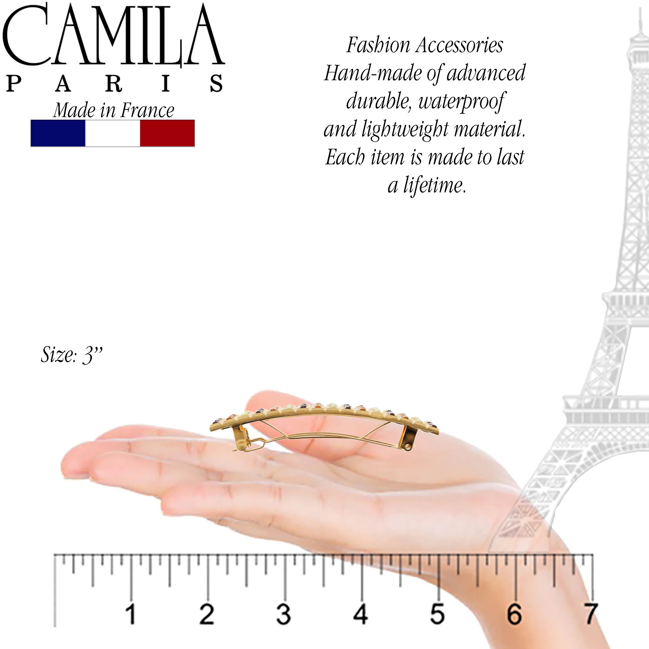 Camila Paris Silver French barrette cellulose acetate