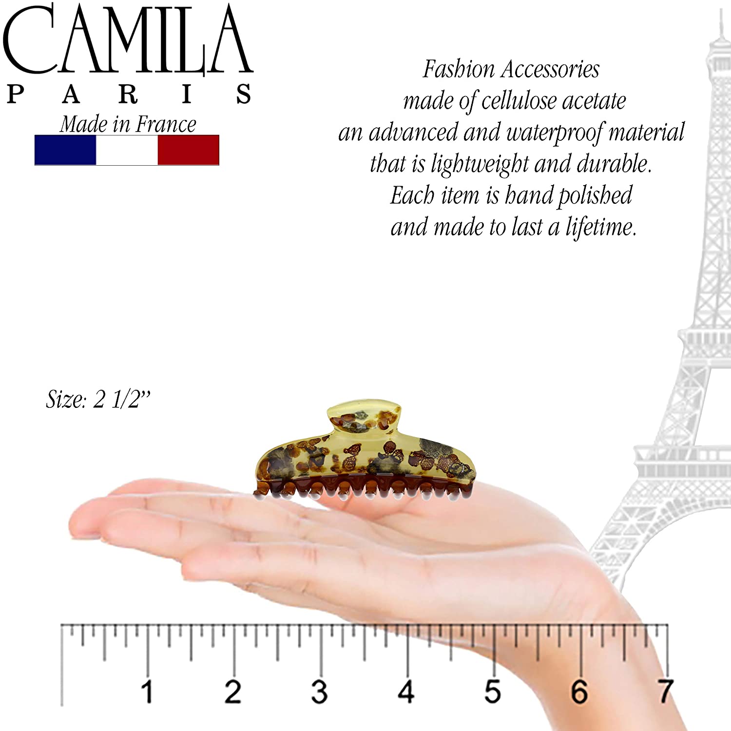 Camila Paris Victoria French hair clip cellulose acetate