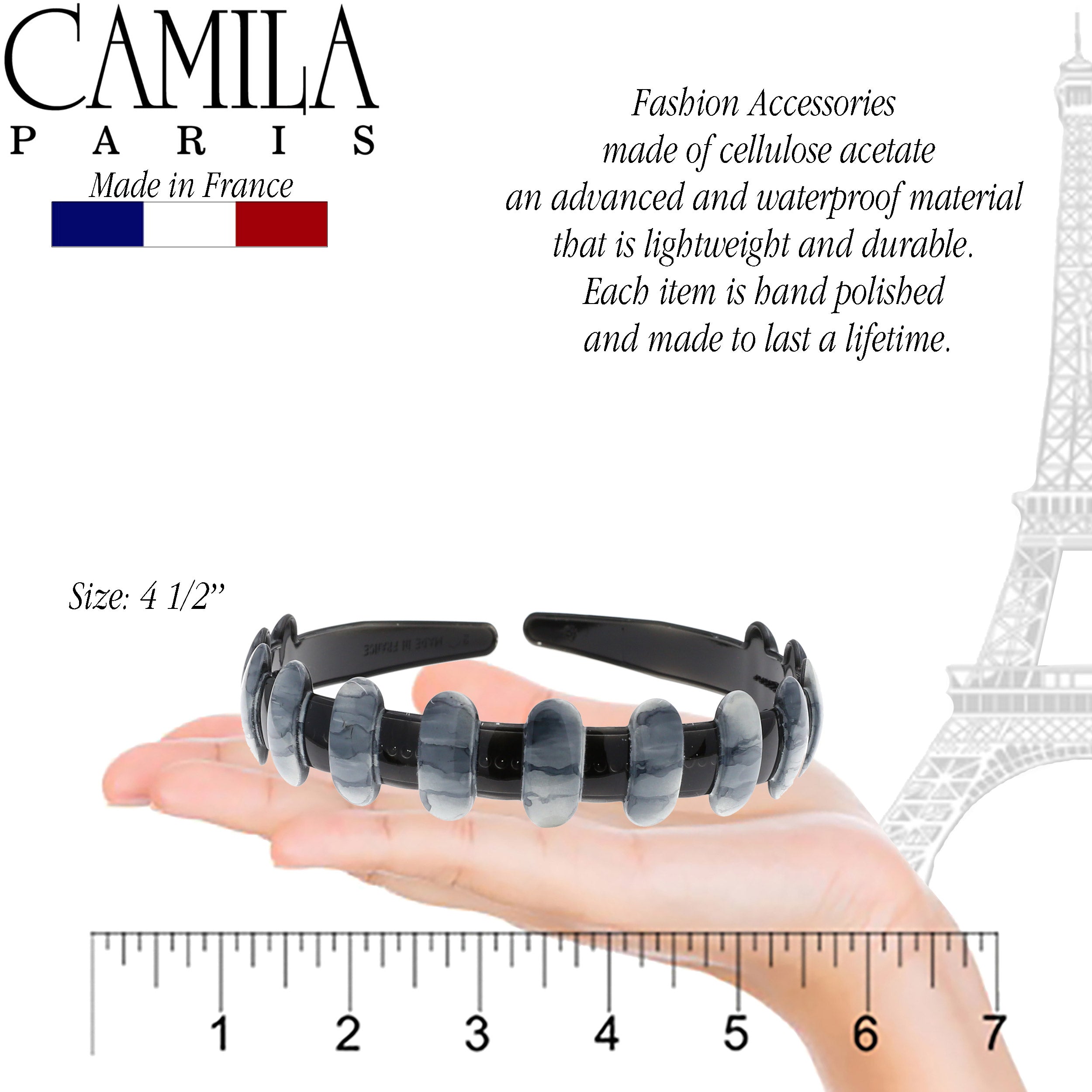 Camila Paris Brown French headband cellulose acetate