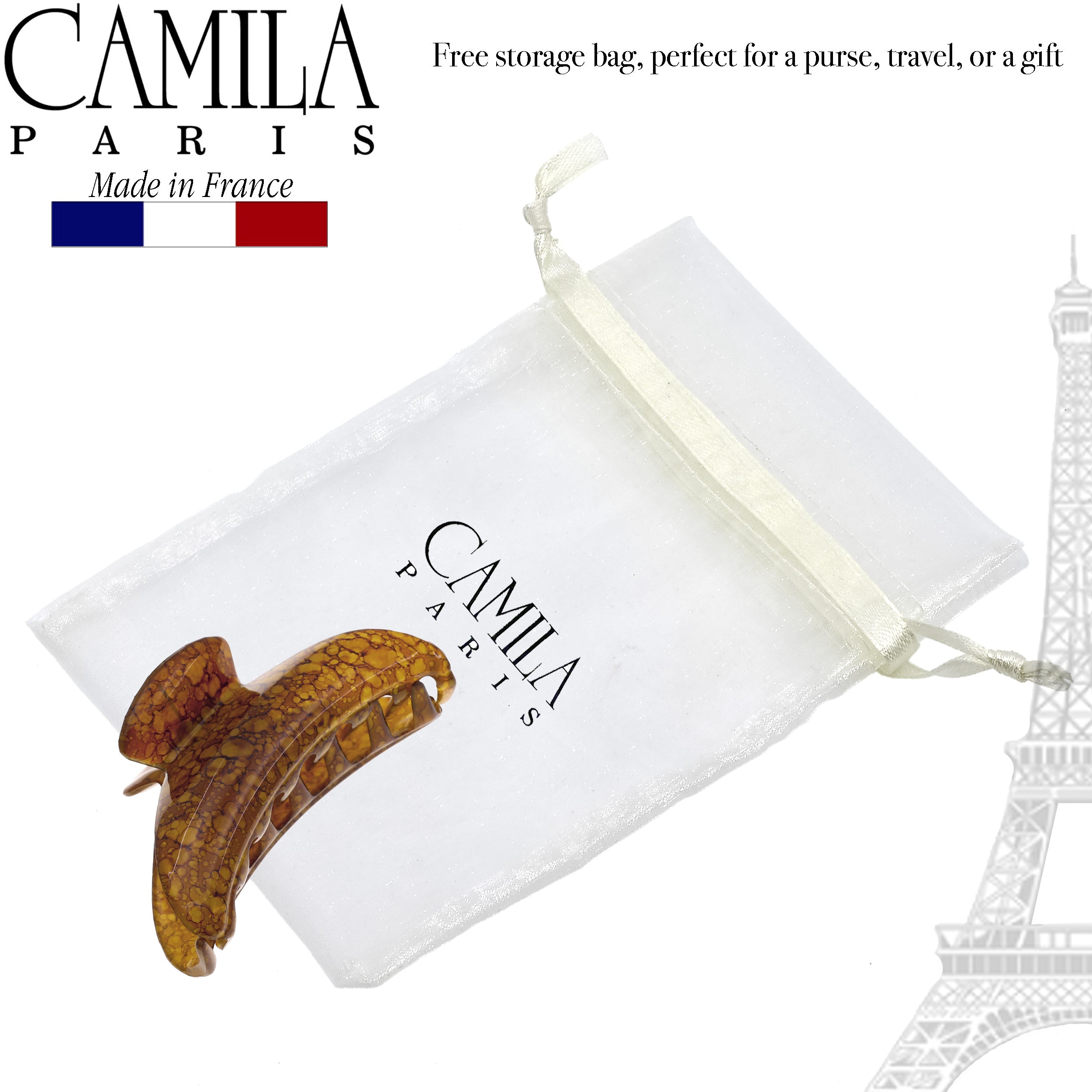 Camila Paris Green French hair clip cellulose acetate