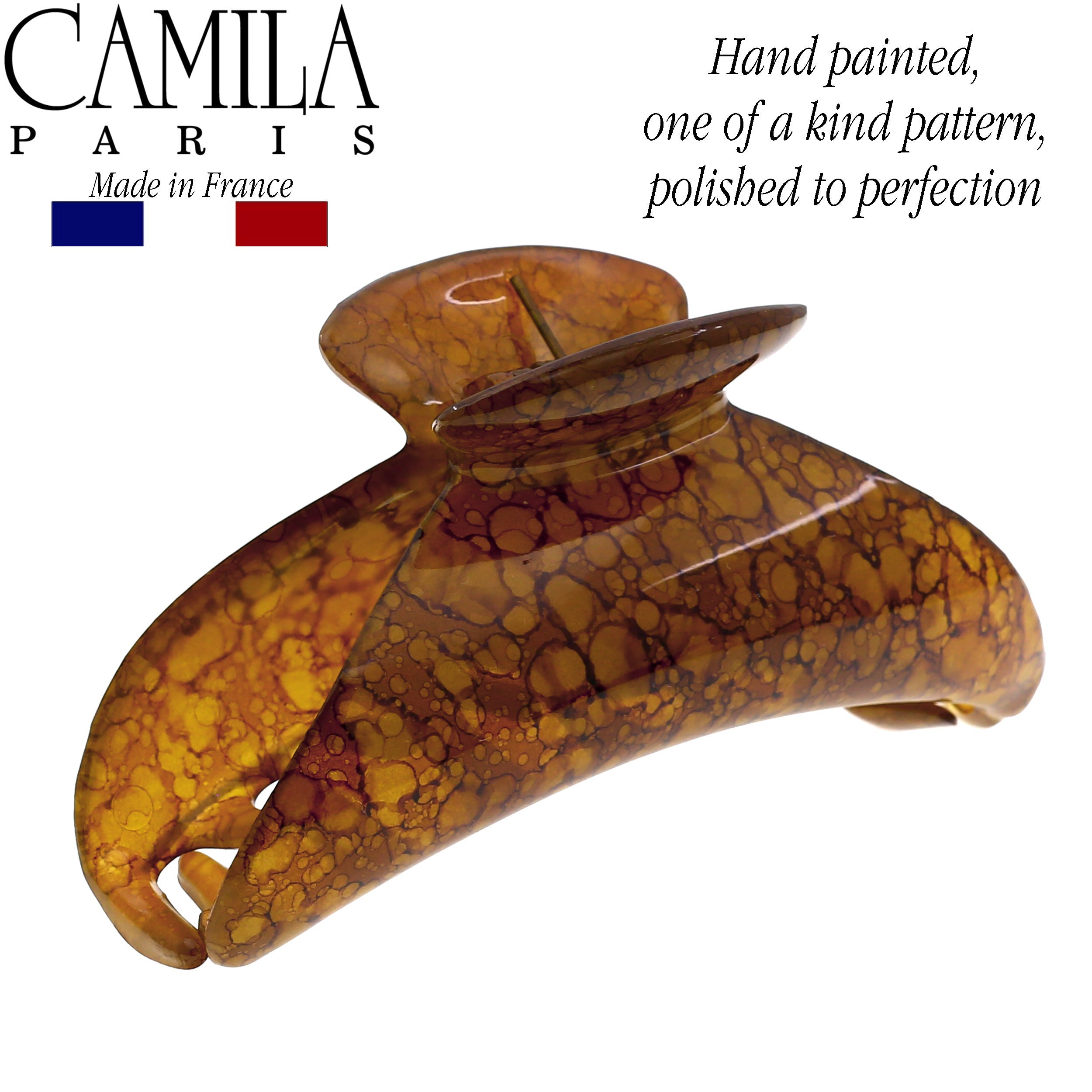 Camila Paris Brown French hair clip cellulose acetate