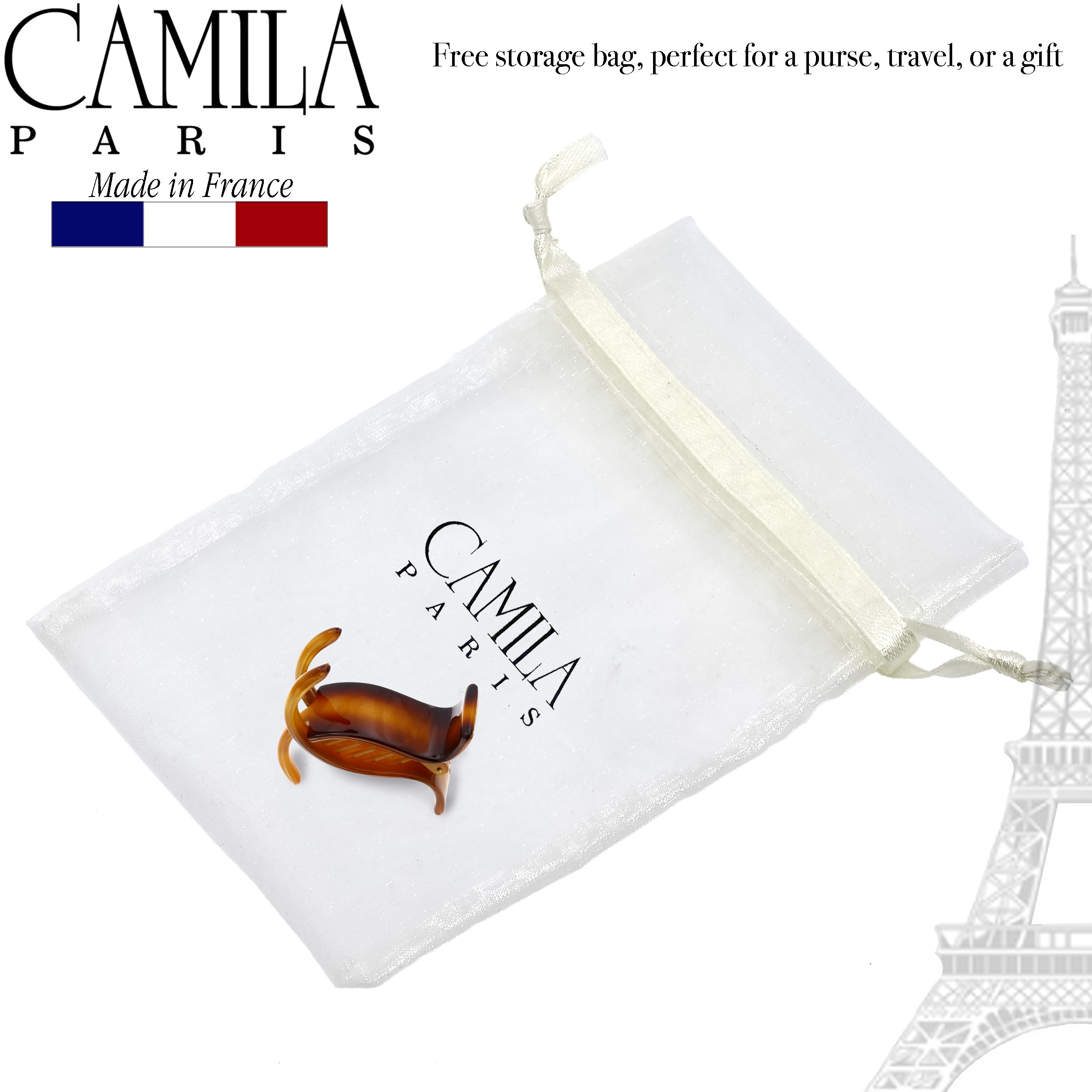 Camila Paris Blue Lily French hair clip cellulose acetate