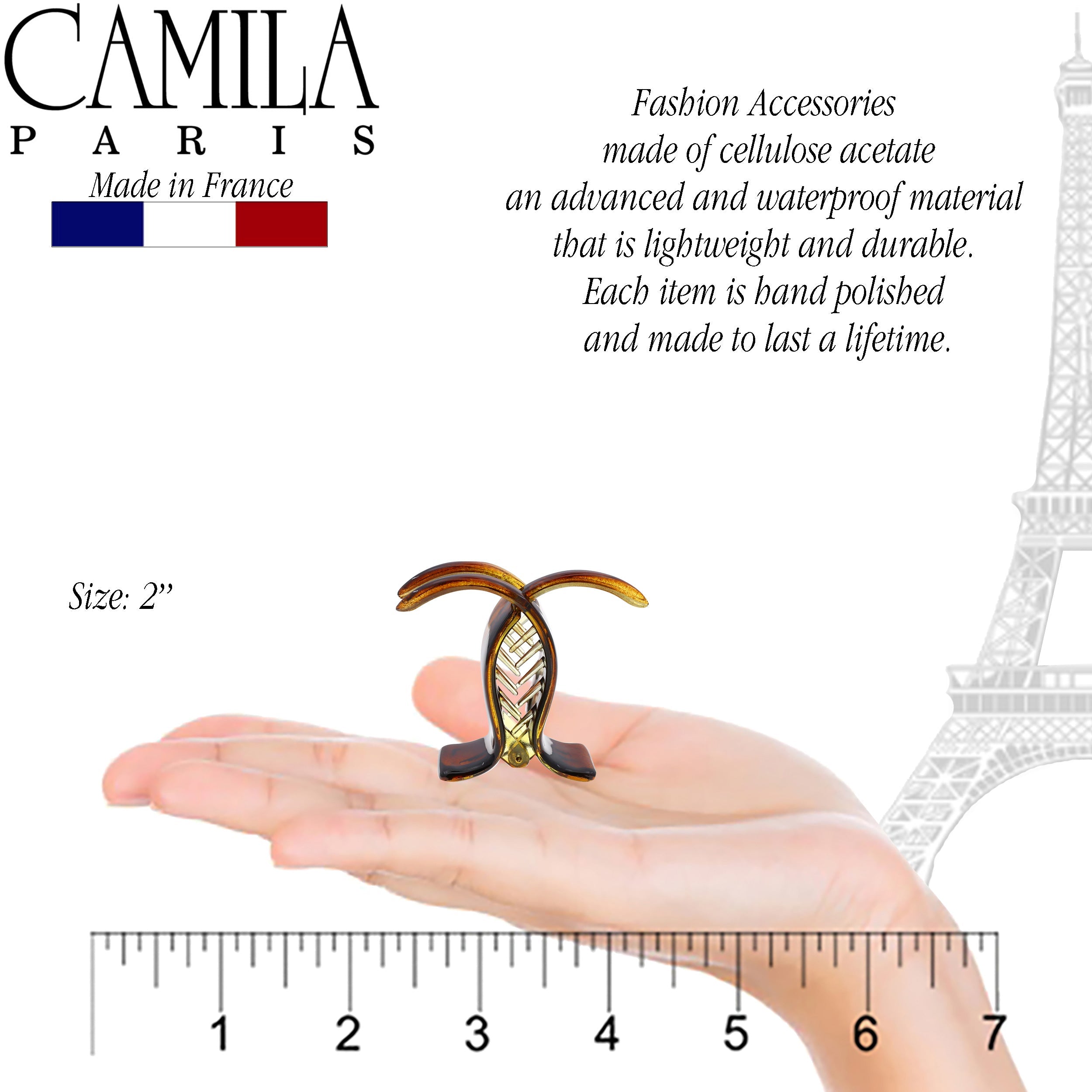 Camila Paris Amber Lily French hair clip cellulose acetate