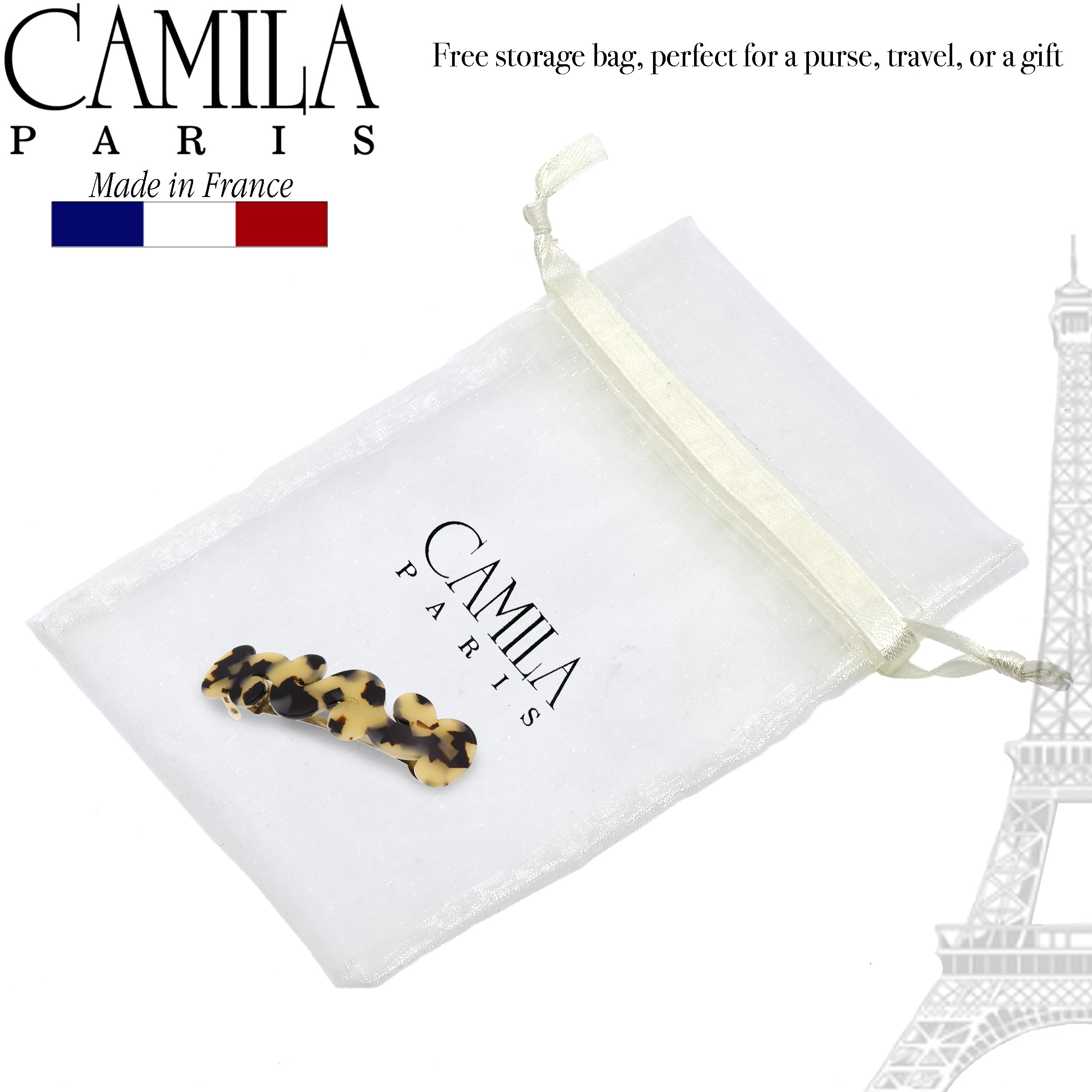 Camila Paris French barrette cellulose acetate handmade