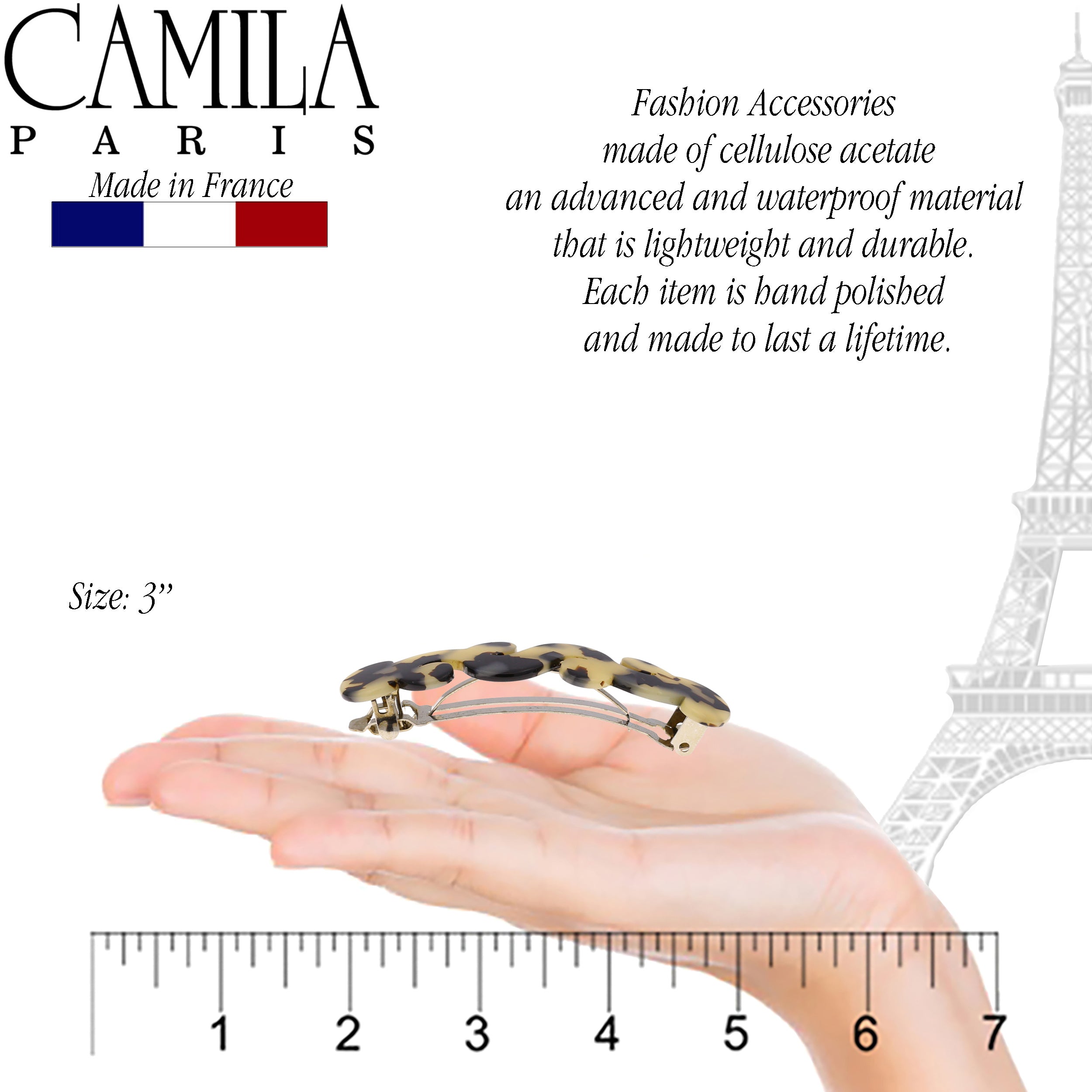 Camila Paris French barrette cellulose acetate handmade