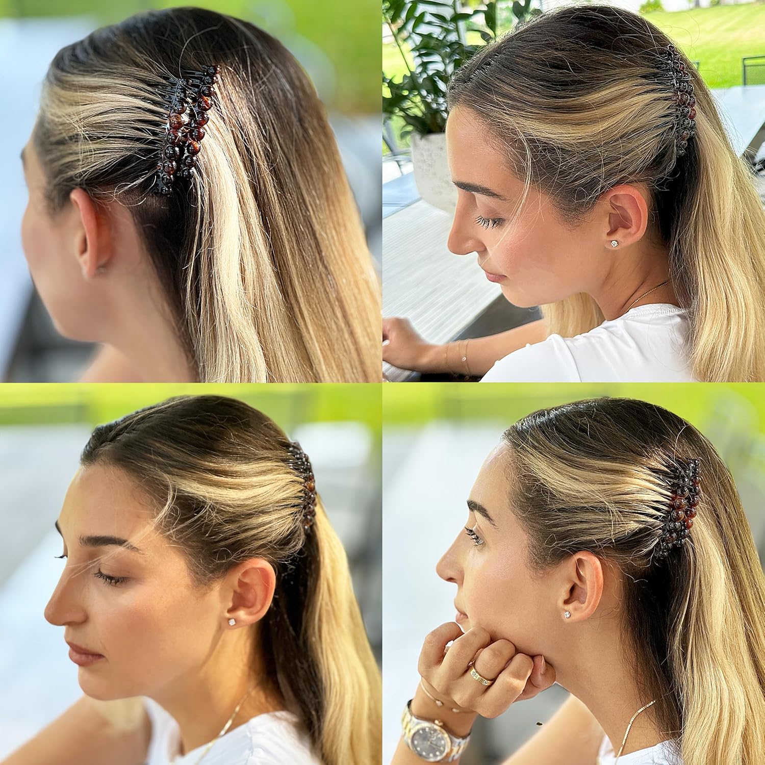 Camila Paris Beige Detangling French side comb cellulose acetate