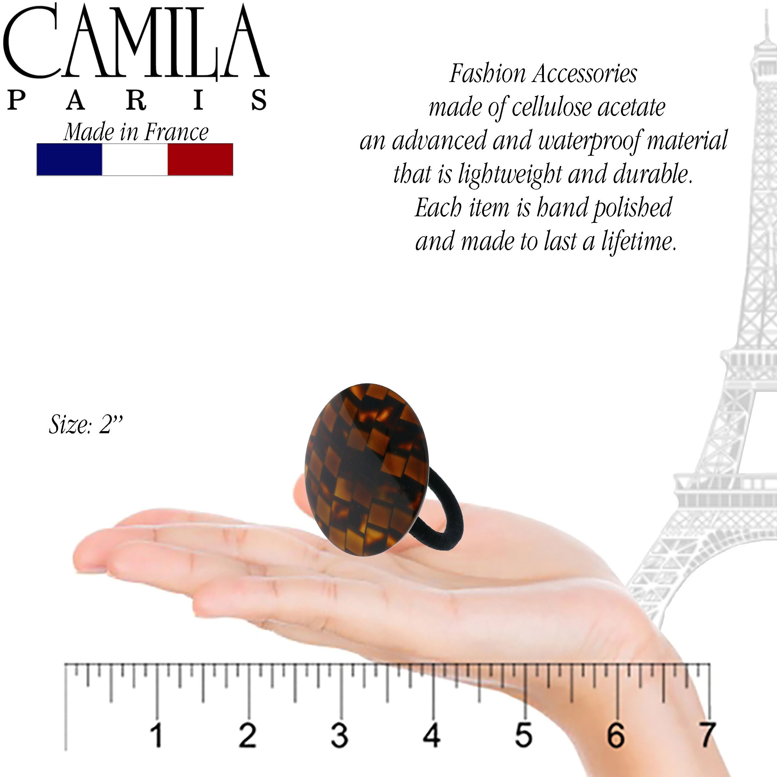 Camila Paris French hair tie cellulose acetate handmade