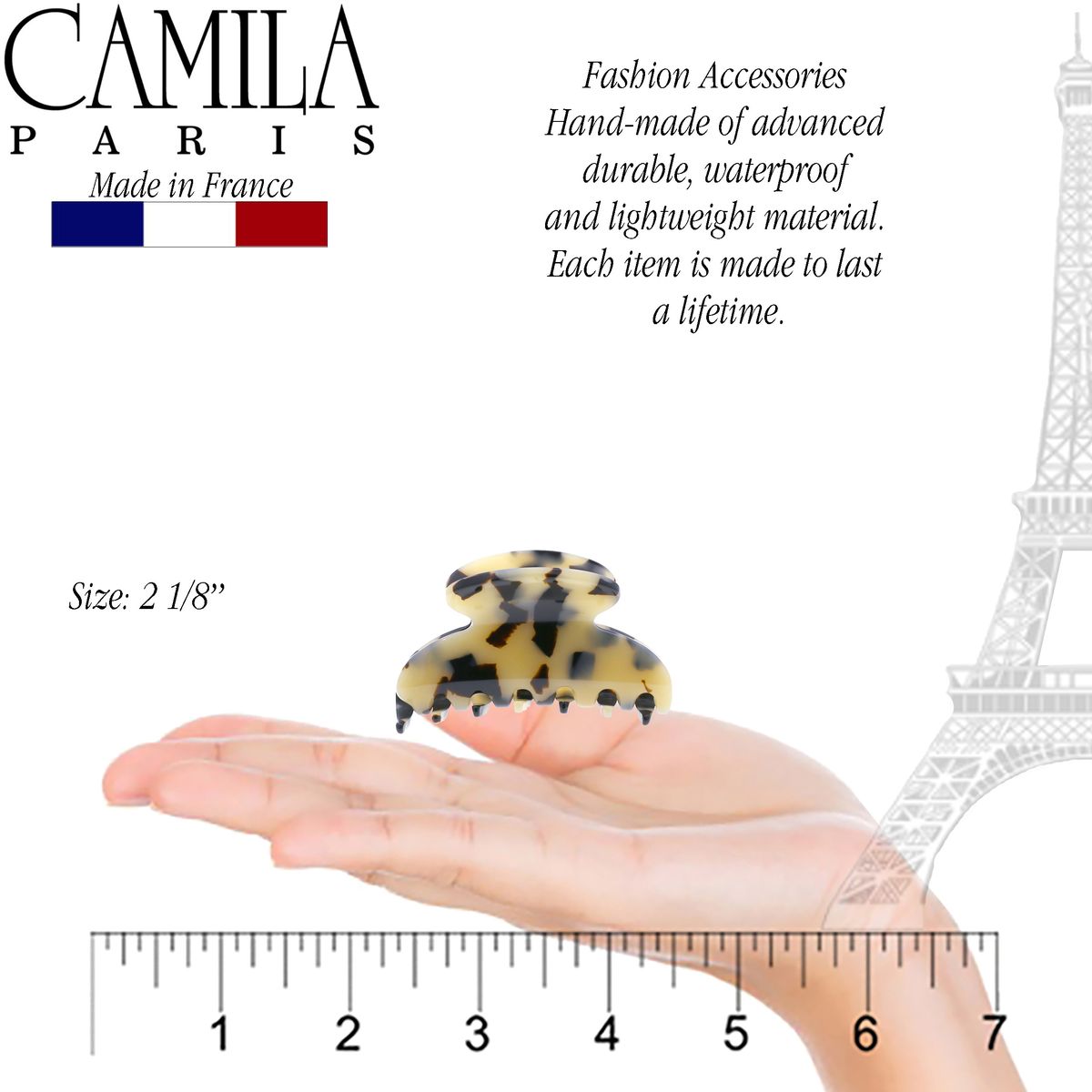 Camila Paris French hair clip cellulose acetate handmade