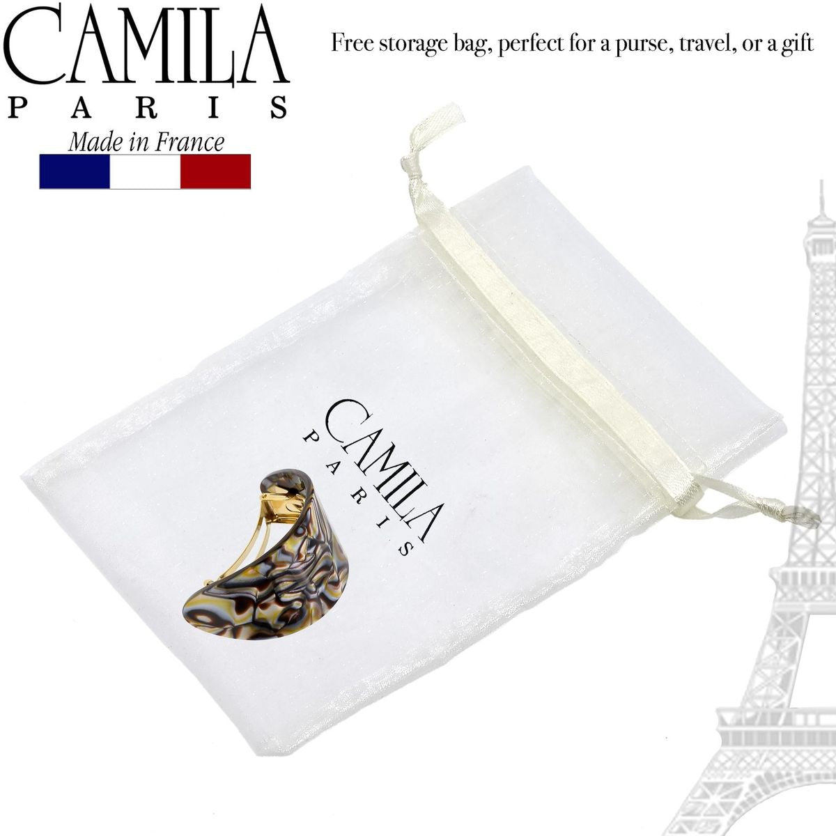 Camila Paris Tortoiseshell French barrette cellulose acetate